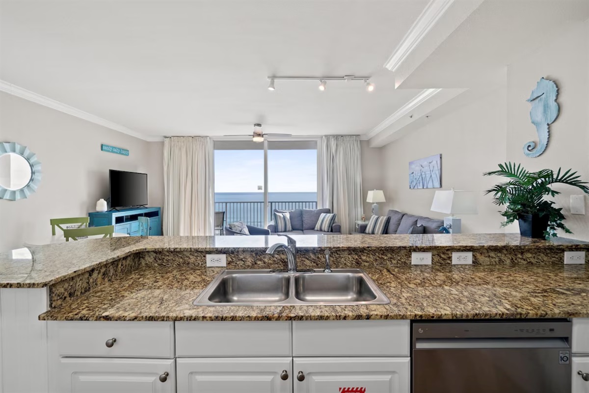 Kitchen with Gulf View