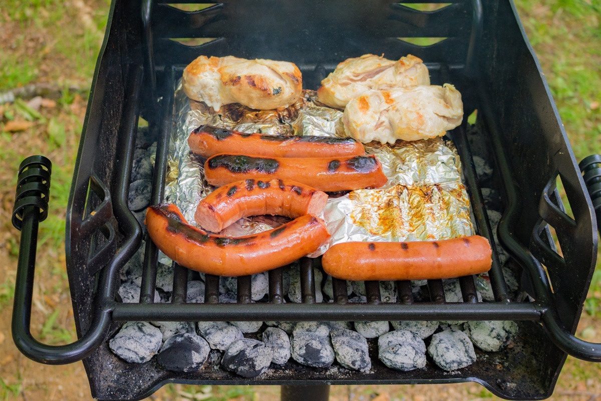 Park style grill at the cabin