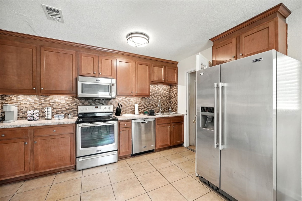 Kitchen stocked with everything you will need for a comfortable stay