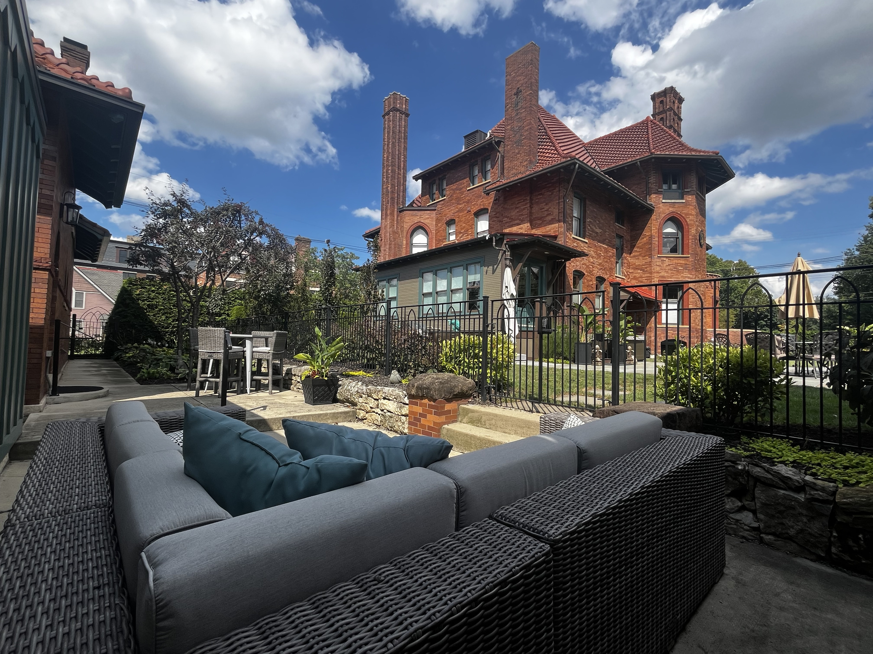 Outdoor sectional with a spectacular view of the Circus House