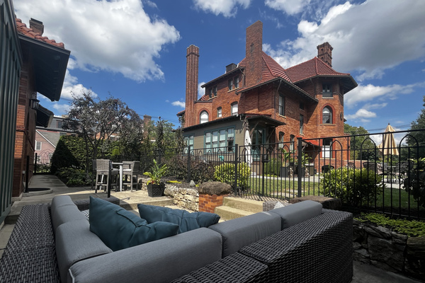 Outdoor sectional with a spectacular view of the Circus House