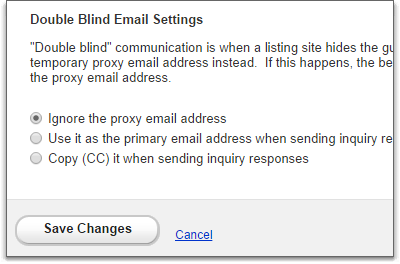 double blind email settings