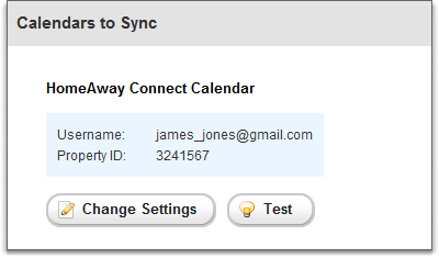 calendar sync for homeaway connect, set up and running