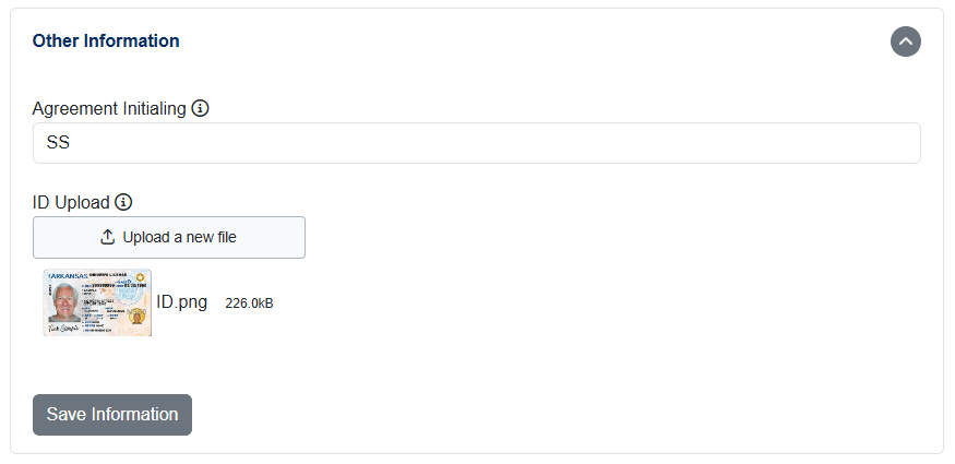 If they upload a supported image file, it will show the file name and a thumbnail preview of the file before they continue.
