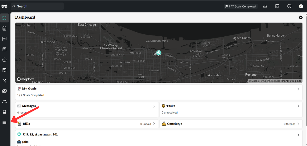 Once logged in, select Integrations on the left sidebar inside the dashboard.