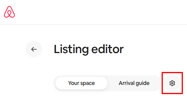 To unlock any Airbnb-locked fields, log into your Airbnb hosting account and navigate to Listings > your specific Listing. In the Listing editor > Your space tab, click on the right gear icon.