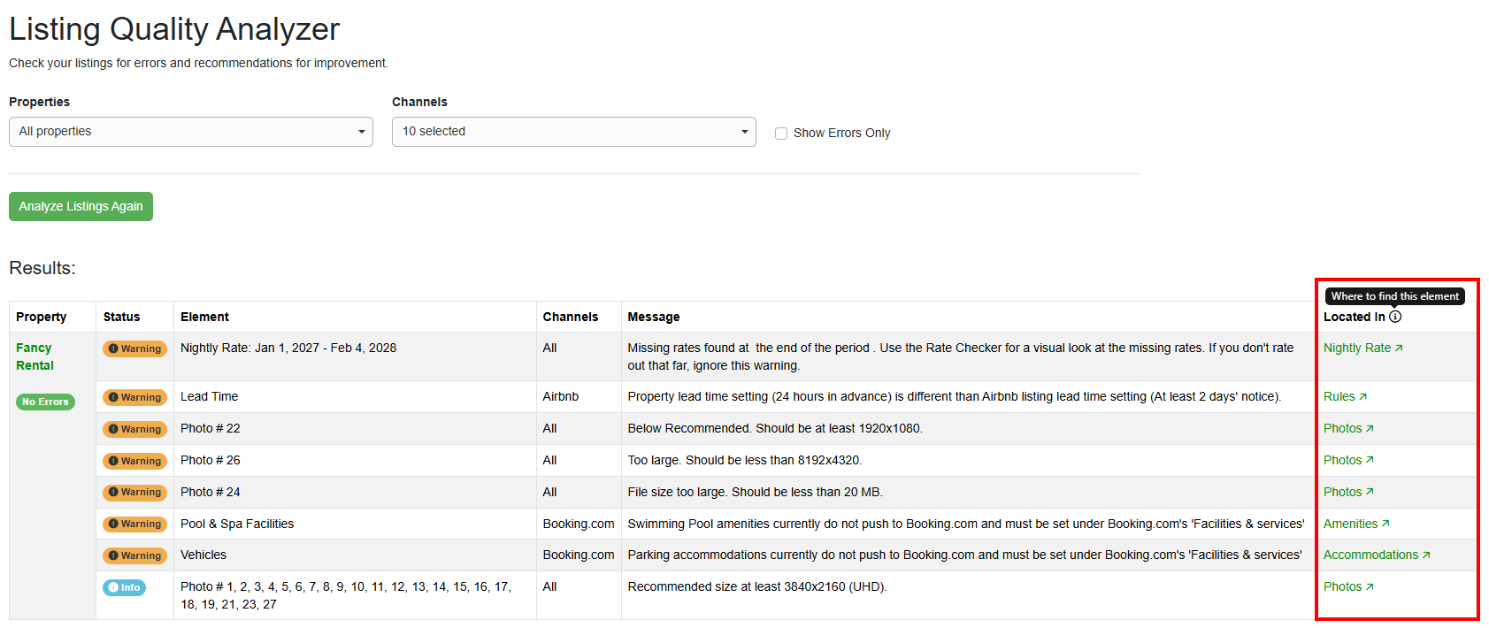 We've improved the LQA by adding a Located in column in the LQA results, with clickable links to the affected in-app areas, with our February 4th release.