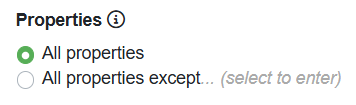 If you want to restrict Rezzy to certain properties, you can select them in this section.
