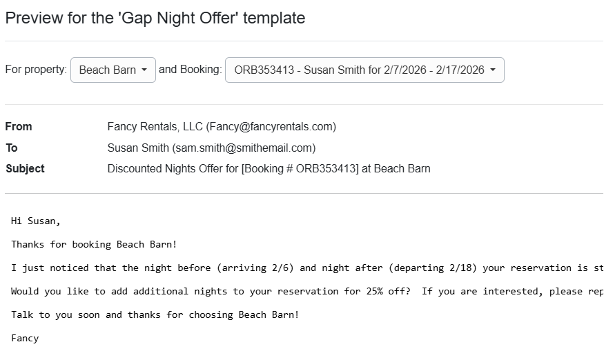 Gap Night Offer Email Template Preview