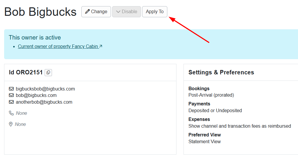 Navigate to the owner whose settings you want to replicate, then click the Apply To button.