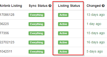 After you unpublish, you'll notice the Listing Status column, which appears next to the Sync Status and shows either an active or an inactive label.