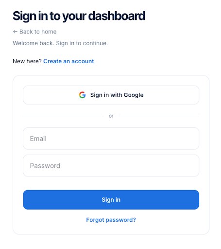 Sign up or log in to HostReady.
