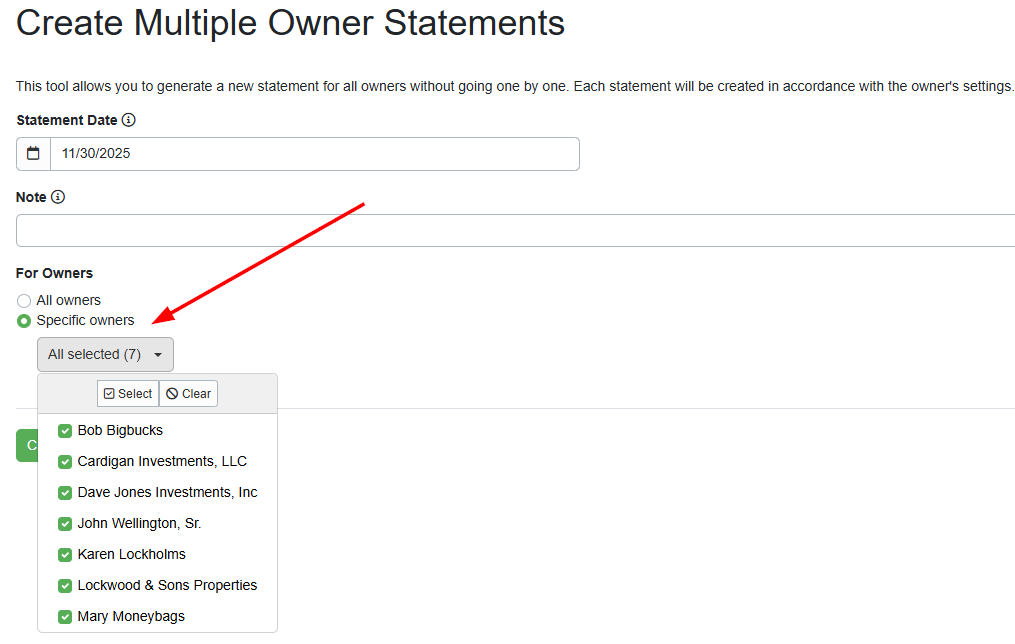 OwnerRez added an owner multi-select dropdown when generating multiple owner statements as part of our November 12th release.