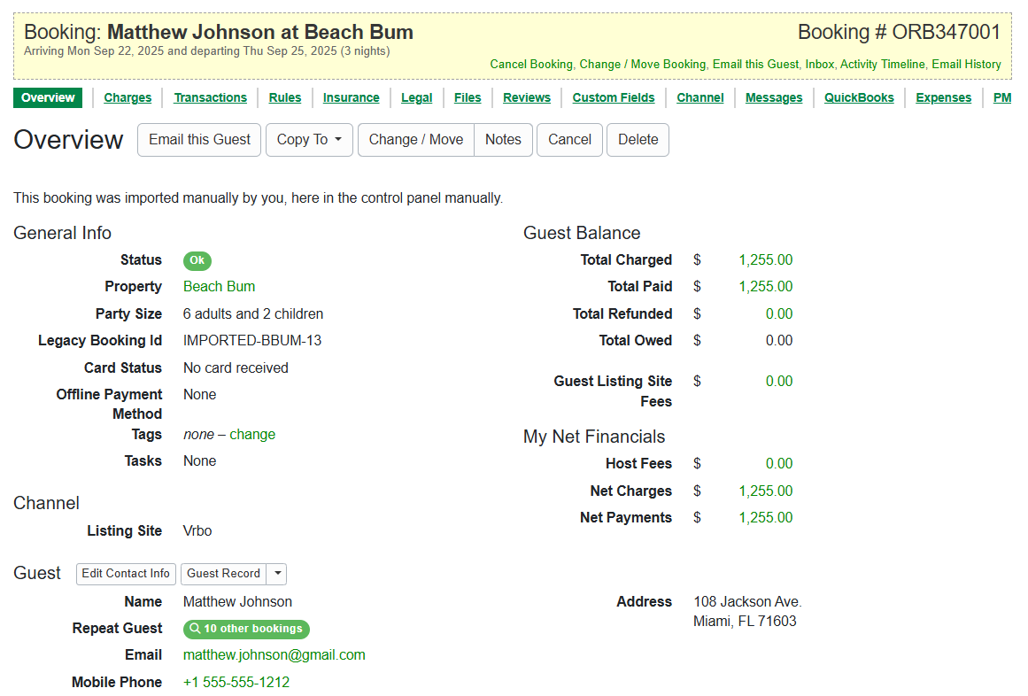 As OwnerRez continues implementing our new in-app design updates, we updated the Booking area layout with our September 17th release.