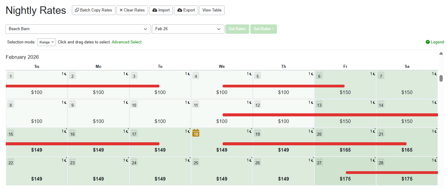 We&nbsp;renamed the Rates page to a dedicated Nightly Rates page&nbsp;with Import and Export options at the top.