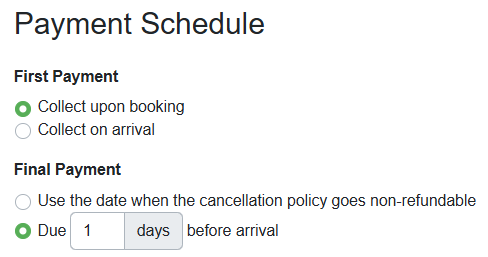 Next, determine the Payment Schedule.