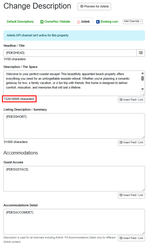 With our June 24th release, when the separate Accommodations Detail field is empty, property descriptions now flow into Airbnb's primary 