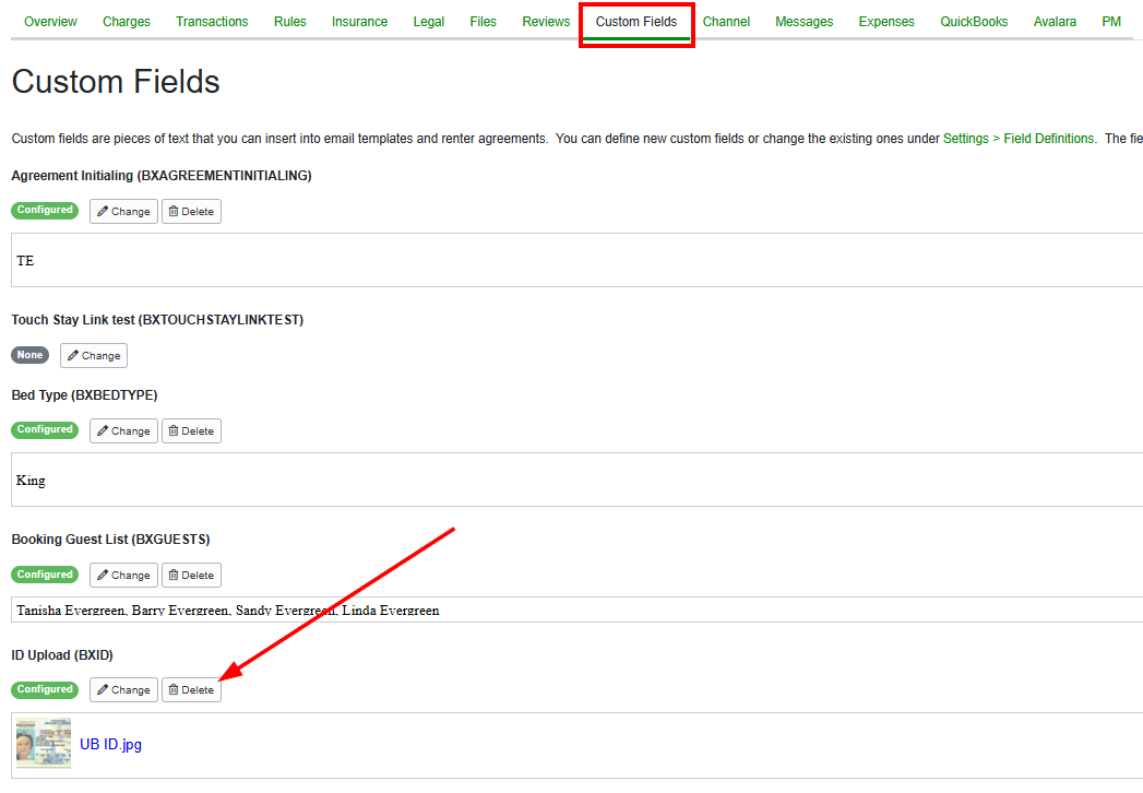 You can delete the current file by navigating to the specific Booking > Custom Fields > and Delete the incorrect file.