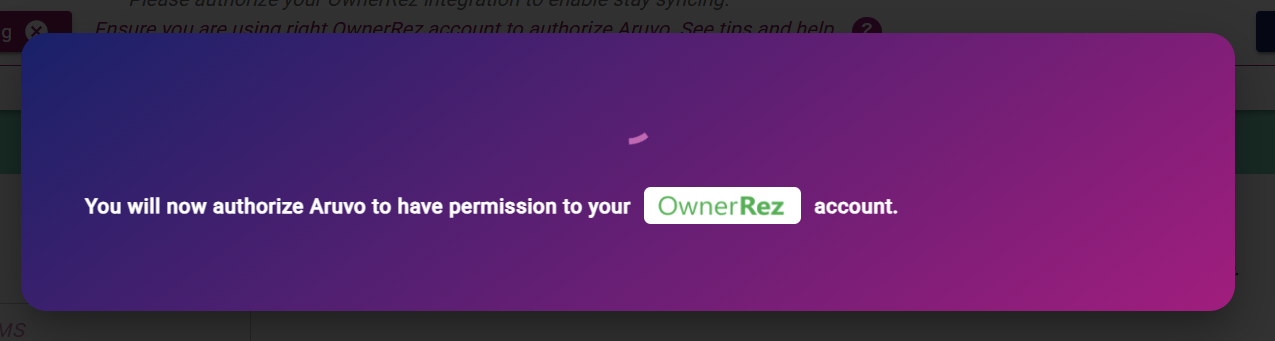 You'll be redirected to a secure OwnerRez login page.