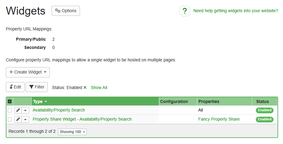 Both the Widgets and Property Sharing sections got a design revamp with our September 10th release.