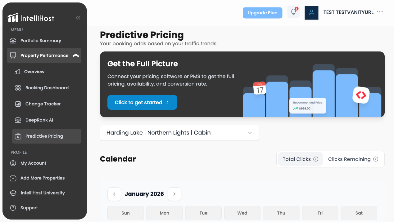 Step 2: Navigate to Predictive Pricing  After logging in, you'll be prompted to either put in the link to your Airbnb listing (i.e., https://www.airbnb.com/rooms/1111222223333) or to install our Chrome extension.&nbsp;  Once you have completed those steps, navigate to the Predictive Pricing page from the sidebar menu. Click the 
