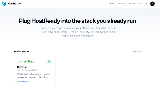 Go to the Integrations page and select OwnerRez.