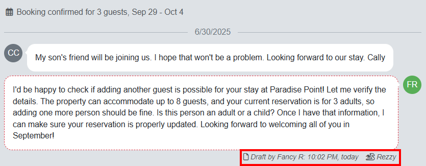 Rezzy AI can also be used to create Drafts to send at a later time.