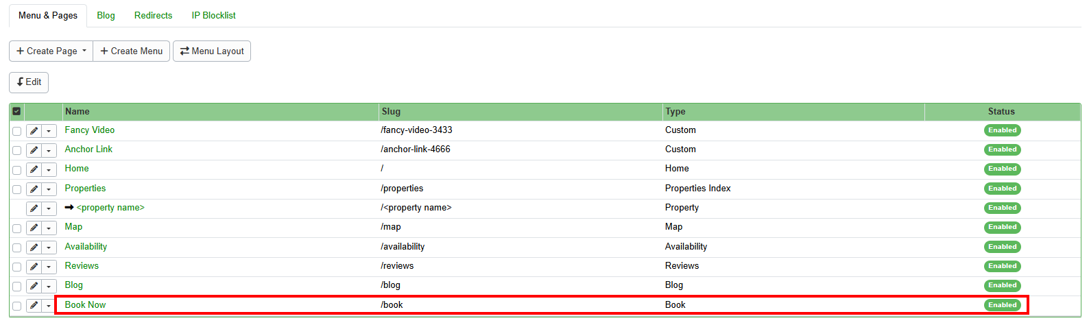 Open the Book Now page in your Hosted Website.