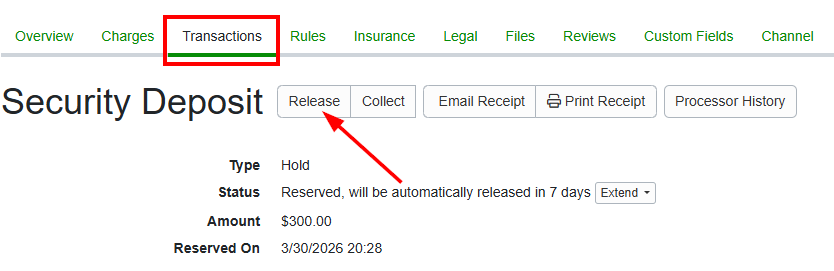 Click on Release.