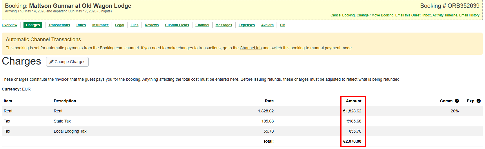 Previously, charges and taxes in languages other than English couldn't be properly matched to the correct charge types, but now they'll be correctly identified and synced to the appropriate OwnerRez surcharges and taxes.