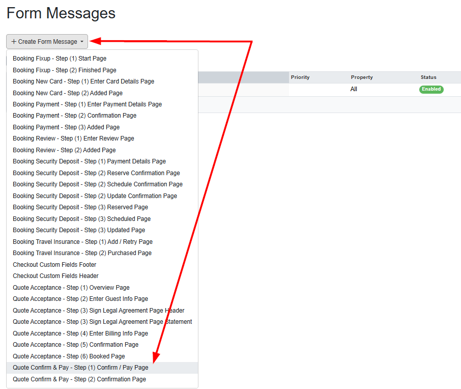 While OwnerRez Form Messages are somewhat fixed, users can edit the text in the Form Message blue box sections by navigating to Settings > Branding & Legal > Form Messages, then selecting the Form Message&nbsp;they want to edit.