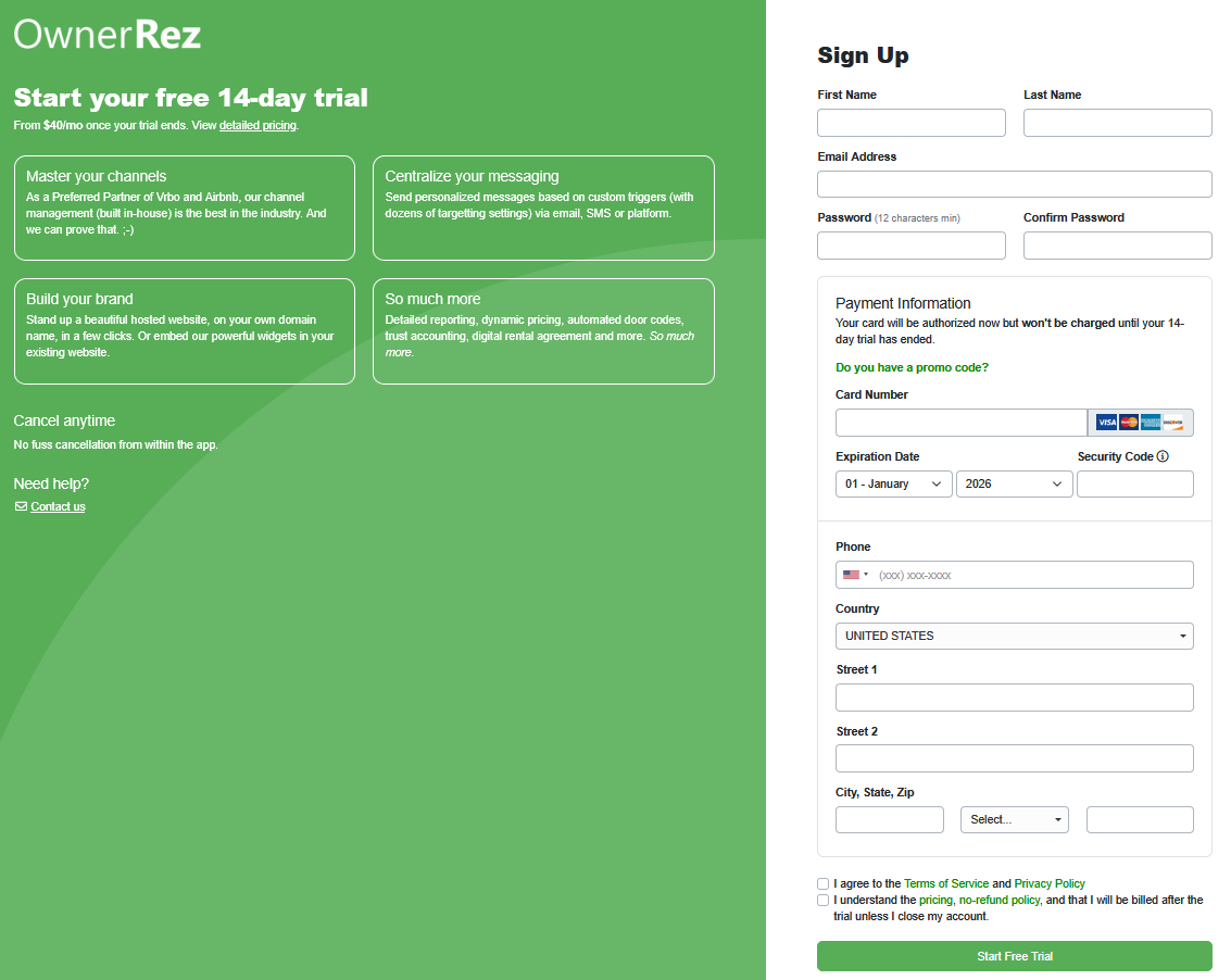 A small form will open, asking for a couple of pieces of information.&nbsp; Your name and email address, along with a valid credit card, are required in order to join. Don't worry. Your card won't be billed until your trial period expires.