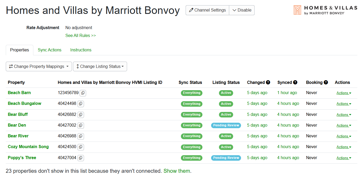 Your published property will be listed in the&nbsp;Homes and Villas by Marriott Bonvoy Properties tab grid.