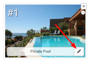 Click on the pencil icon on any photo, and a pop-up window will appear.