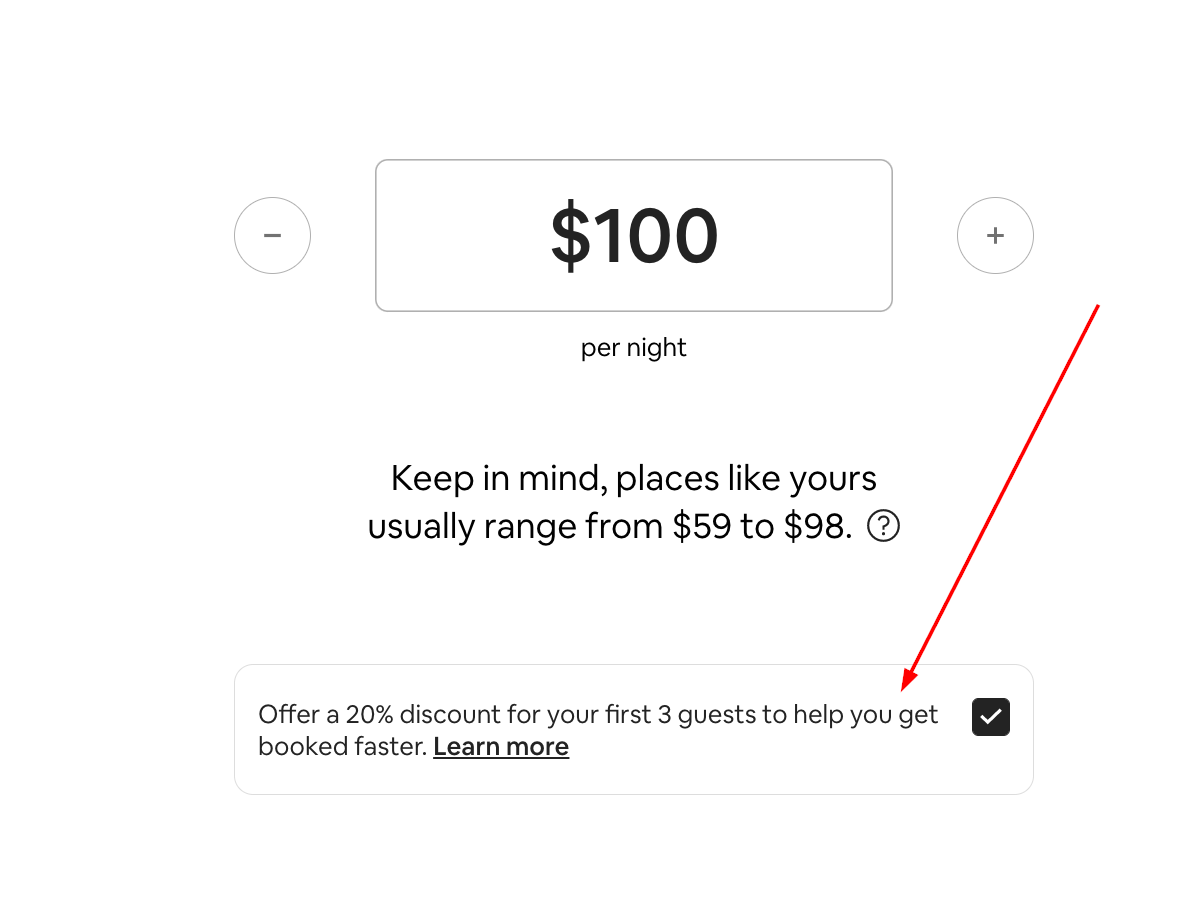 Airbnb discount new sales user