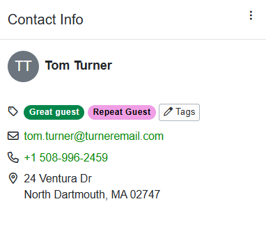 Assign your tags in the Booking Overview > Contact Info section of a booking.