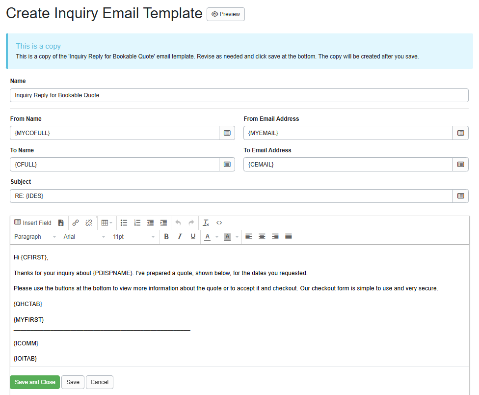 When the template opens, you can edit or customize it to your liking.
