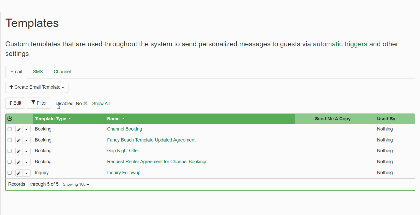 Navigate to Settings > Messaging > Templates > Filter > add your search terms in the Body field > Search.
