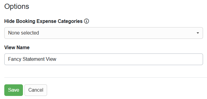 Name your Statement View by completing the View Name field and clicking Save.