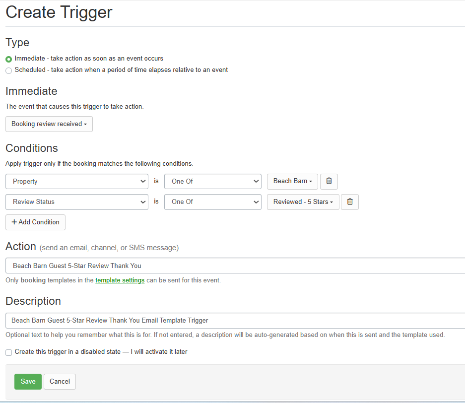 Guest 5-Star Review Thank You Trigger Example
