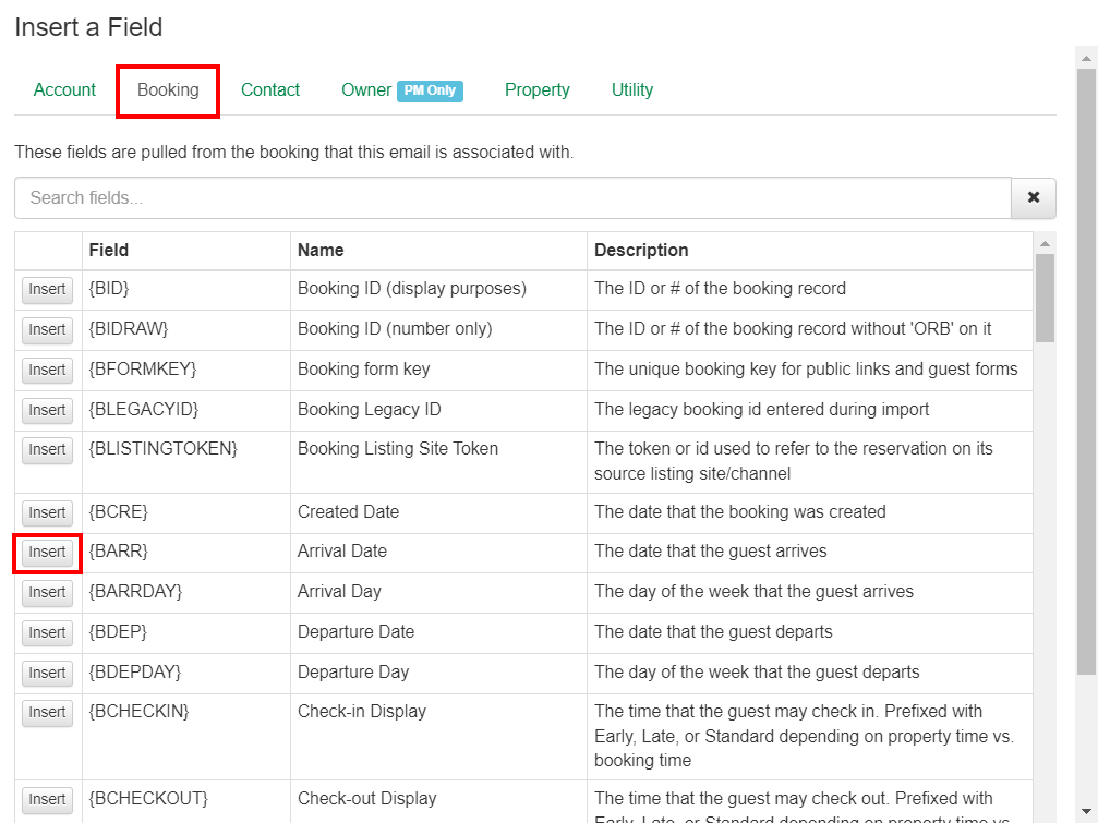 Insert Custom Fields