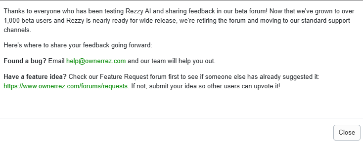Users can select&nbsp;Read More.&nbsp;If the announcement links to a blog post or support article, it will open in a new tab.&nbsp;If an announcement has a 