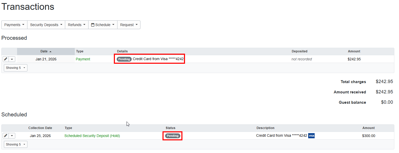 OwnerRez treats grace period payments as normal payments with scheduled capture dates, providing a clearer view of your booking totals by showing pending payments in the payments grid with a 