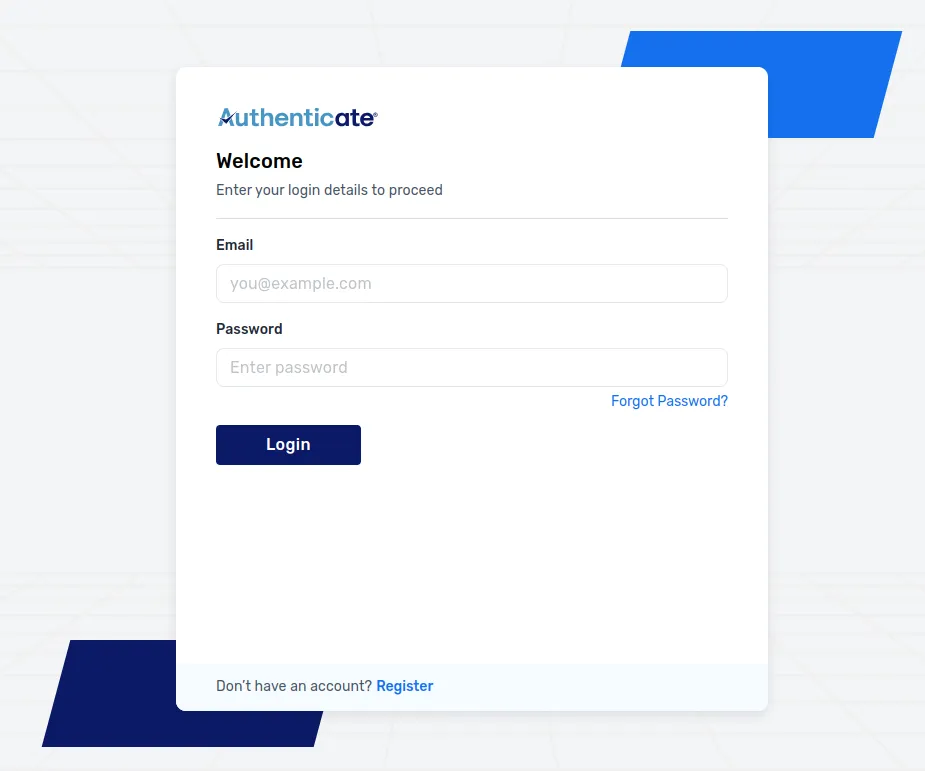 Log in to your Authenticate Portal.