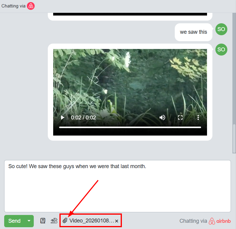 OwnerRez added support for Airbnb guests and hosts to send video attachments via Airbnb channel messaging, accessible by clicking the paper clip icon in the Unified Inbox, with embedded video players that play inline with standard browser controls. Unsupported formats automatically fall back to downloadable links.