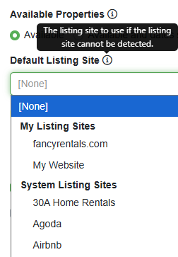 Scroll down to Options > Default Listing Site field. and select the Custom Source you want to identify this widget as being for.&nbsp;