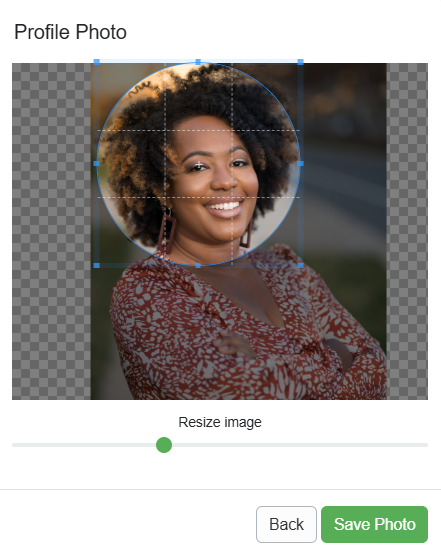 Adjust your image, use the Resize Image tool as desired, and then click Save Photo.