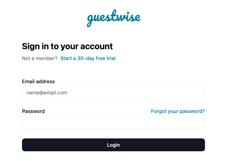 Log in to your Guestwise Dashboard.