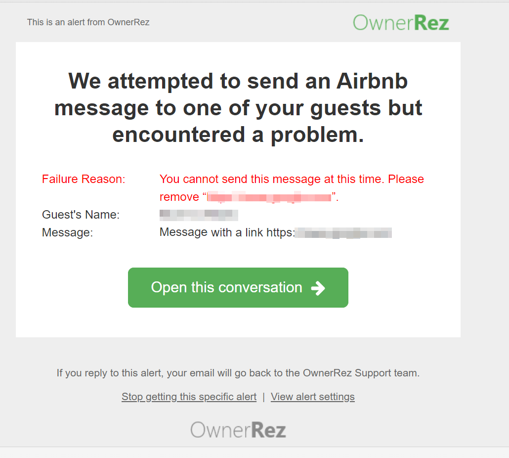 Airbnb Message System Alert