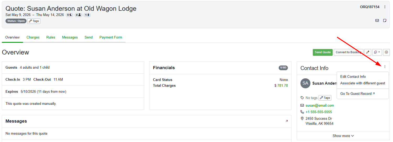Just like the Booking Overview, the improved Quote Overview is a&nbsp;more organized, visually structured Overview layout that includes the same types of information in the same places, making it simpler to locate and edit guest quotes.